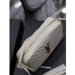 SAINT LAURENT Lou Camera Bag_ White gold buckle model: 520534-1